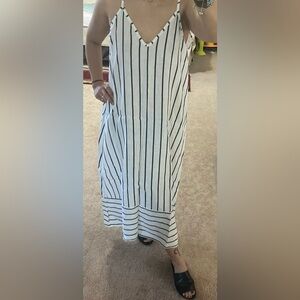 Terzo Millennio Striped Linen Dress Sz Medium